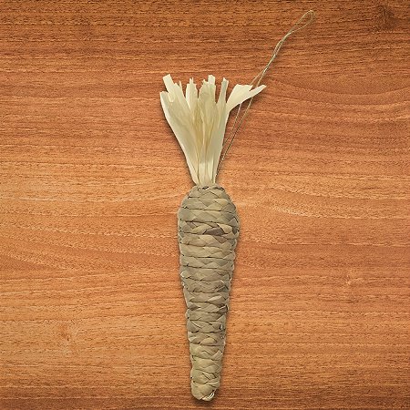 Enfeite de Pendurar de Páscoa - Cenoura Juta Bege - 37x6cm - 1 unidade - FlorArte - Rizzo