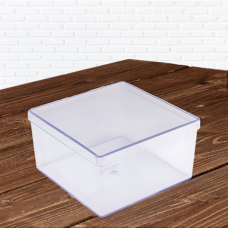 Caixa Acrílica para Cake Box Quadrada - Cristal - 500ml - 1 unidade - BlueStar - Rizzo