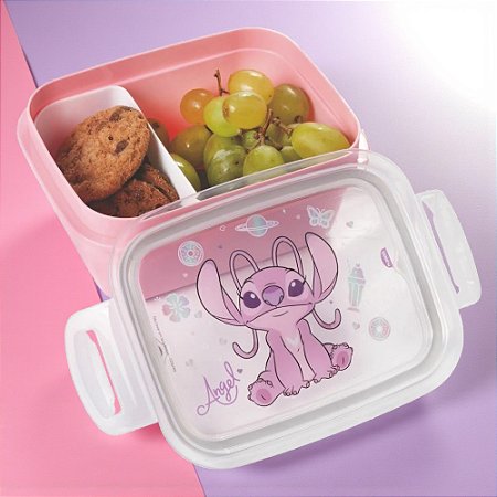 Marmita Hermética com Divisória - Angel - 630ml - 1 unidade - Disney Original - Rizzo