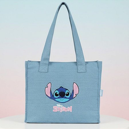 Shopping Bag - Stitch Azul Jeans - 37cm - 1 unidade - Disney Original - Rizzo