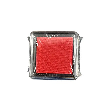 Almofada Para Carimbo em Plástico e Espuma - Carimbeira Vermelho - 3,5x3,5cm - 1 unidade - Rizzo