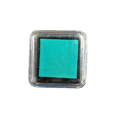 Almofada Para Carimbo em Plástico e Espuma - Carimbeira Verde Água - 3,5x3,5cm - 1 unidade - Rizzo