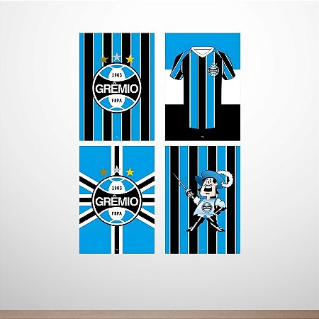 Cartaz Decorativo - Grêmio - 31x45cm - 4 unidades - Regina - Rizzo