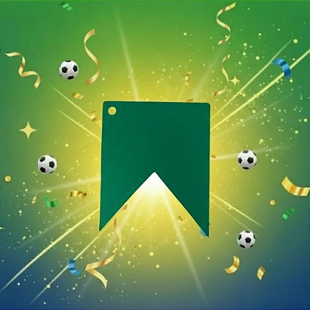 Tag Bandeirinha - Verde - Copa do Mundo - 7,5x8,5cm - 10 unidades - Rizzo