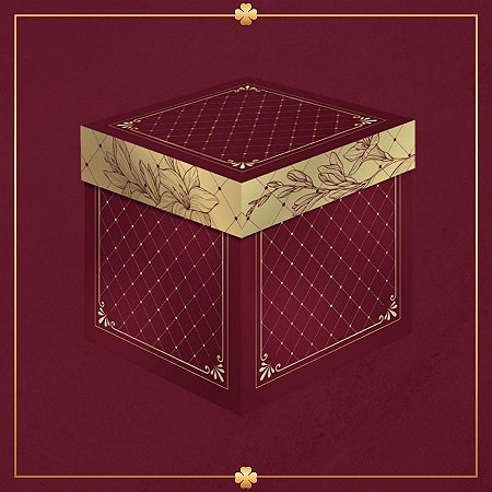 Caixa Cubo - Royal Marsala - 11x11x11cm - 5 unidades - Regina - Rizzo