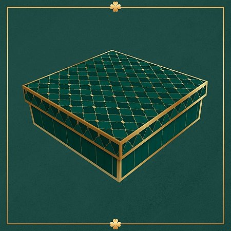 Caixa Quadrada para Presente - Royal Verde - 17x17x5cm - 5 unidades - Regina - Rizzo