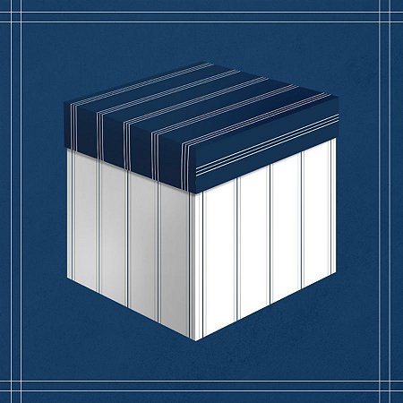 Caixa Cubo - Elegance Azul - 11x11x11cm - 5 unidades - Regina - Rizzo