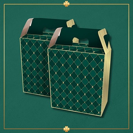 Caixa Maleta Retangular - Royal Verde - 21x30x7cm - 5 unidades - Regina - Rizzo