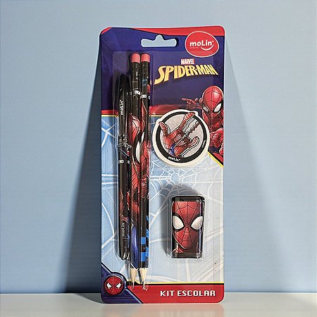 Kit Escolar - Homem Aranha - 5 Itens - 1 unidade - Disney Original - Rizzo