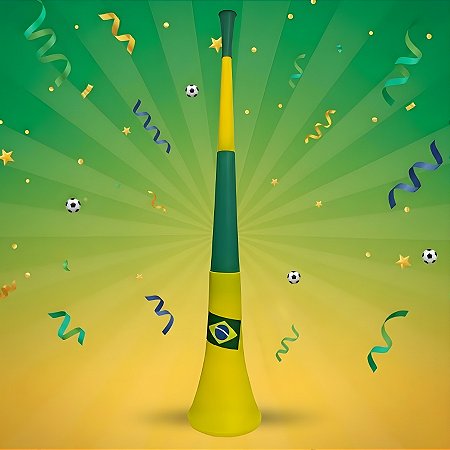 Corneta Grande Brasil - Copa do Mundo - 53cm - 1 unidade - Rizzo
