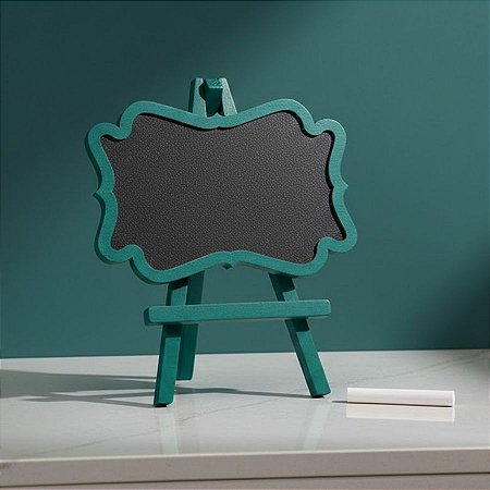 Lousa Decorativa em MDF - Arabesco Verde Escuro - 24x20cm - 1 unidade - Rizzo