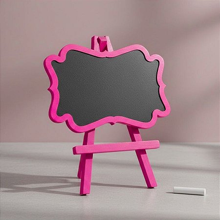 Lousa Decorativa em MDF - Arabesco Rosa - 24x20cm - 1 unidade - Rizzo