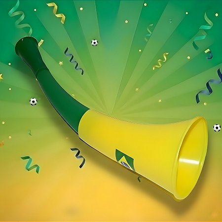Corneta Vuvuzela Média - Brasil Copa do Mundo - 24cm - 1 unidade - Rizzo