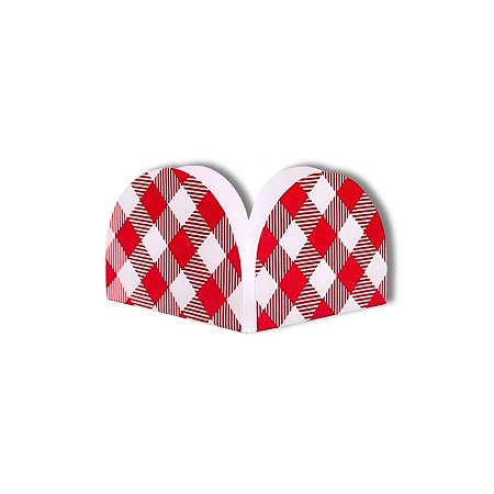 Forminhas para Doces 4 Pétalas - Xadrez Vermelho e Branco - 2,5x3,3cm  - 50 unidades - Nc Toys - Rizzo