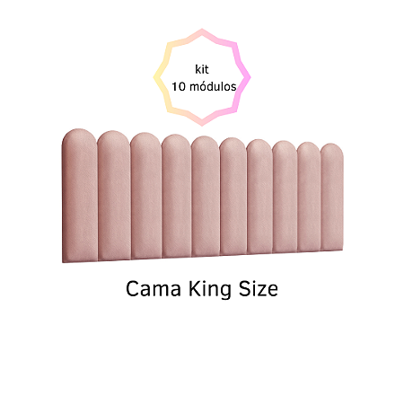 Kit 10 Módulos Nuvem 200X45cm Cabeceira King E-NOVA MÓVEIS