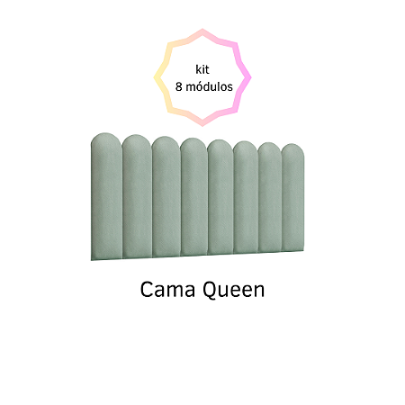 Kit 08 Módulos Nuvem 160X45cm Cabeceira Queen E-NOVA MÓVEIS
