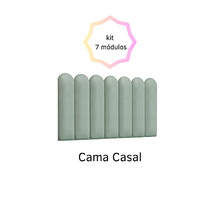 Kit 07 Módulos Nuvem 140X45cm Cabeceira Casal E-NOVA MÓVEIS