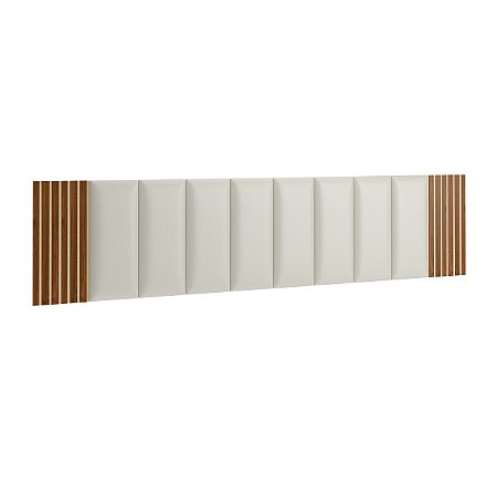Kit 10 Módulos Estofados e 4 Módulos Ripados MDF Cama King