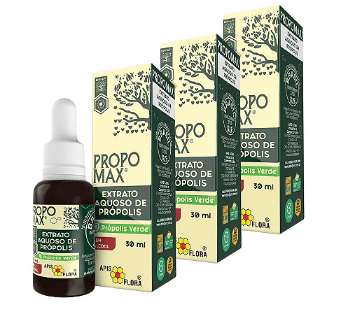 Propomax Extrato De Própolis Verde S/ Álcool Apisflora 30ml - 3 unidades