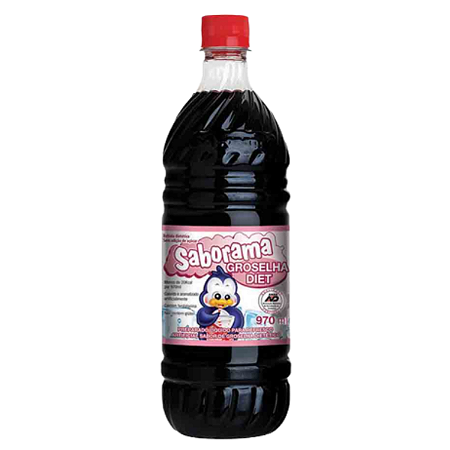 Groselha Zero Açucar Xarope Concentrado Saborama 970ml
