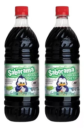 Guaraná Zero Açúcar Xarope Saborama 970ml - 2 Unidades