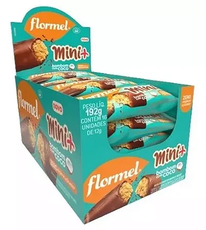 Bombom Chocolate Com Coco Mini Flormel 16 Unidades de 12gr