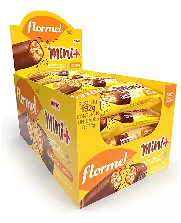 Bombom Chocolate Com Amendoim Mini Flormel 16 Unidades de 12gr