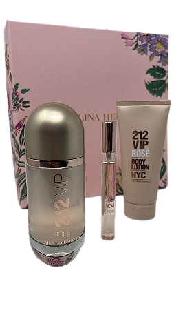 Kit 212 Vip Rose Edp 80ml + Body Lotion 100ml + 10ml