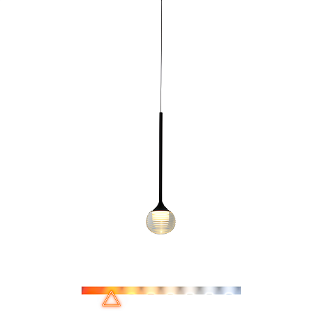 Pendente LED Déli 3000K 5W 350lm Bivolt Ø8x32cm Acrílico e Metal Preto - Hevvy SL-5956/H1