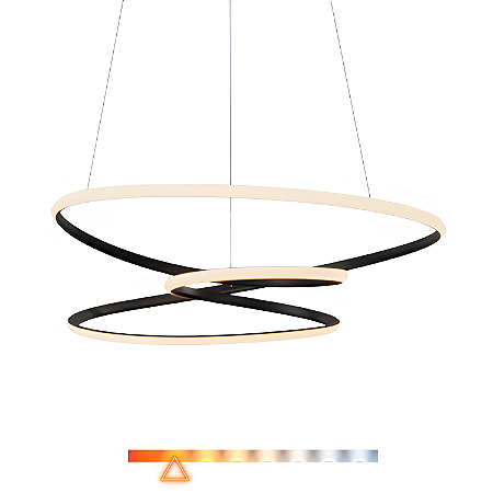 Pendente LED Horizon Snail Black 48W Luz Quente 3000K 3030lm - Hevvy