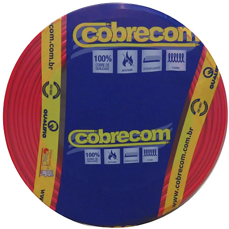 Cabo Flexível 2,50mm Vermelho - Cobrecom