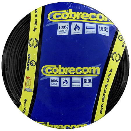 Cabo Flexível 6,00mm Preto - Cobrecom