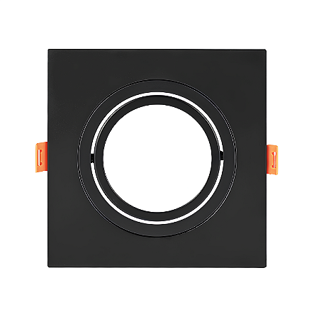 Spot de Embutir Quadrado Face Plana Direcionável MR16 GU10 – Preto - Opus