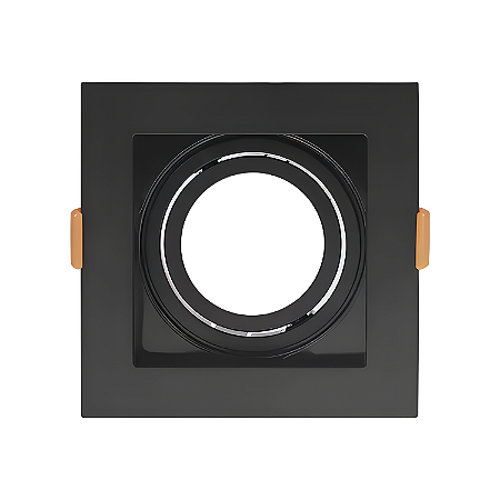 Spot de Embutir Quadrado Face Recuada Direcionável MR16 GU10 – Preto - Pix