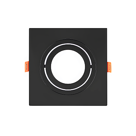 Spot de Embutir Quadrado Face Plana Direcionável MR11 GU10 – Preto - Pix