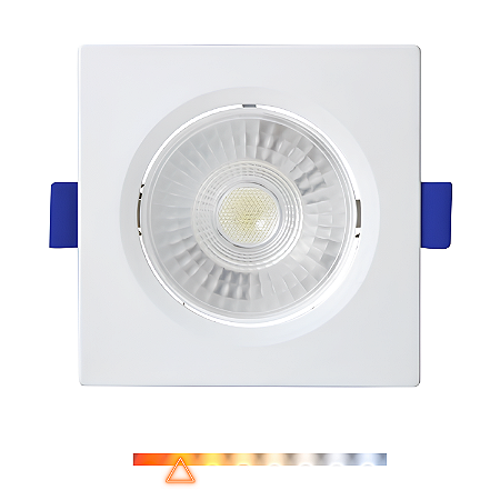 Spot LED de Embutir Quadrado 5W 350lm 3000K Luz Quente Direcionável - Foxlux