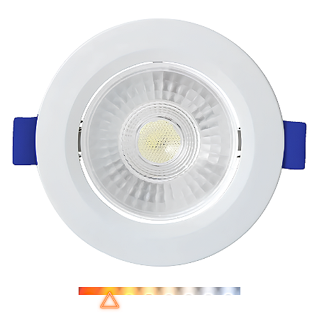 Spot LED de Embutir Redondo 7W 550lm 3000K Luz Quente Direcionável - Foxlux