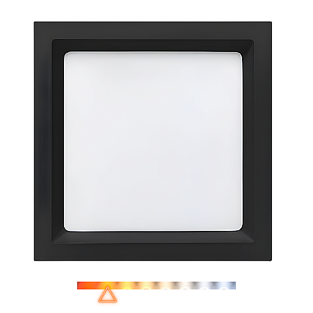 Painel LED Recuado de Embutir Quadrado 24W 3000K 1600lm Preto - Opus OPS 85391
