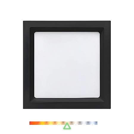Painel LED Recuado de Embutir Quadrado 12W 4000K 700lm Preto - Opus OPS 85360