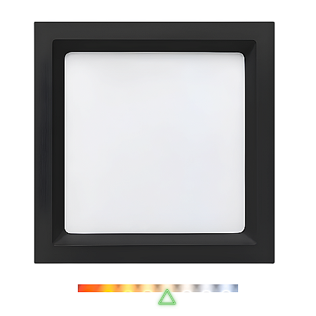 Painel LED Recuado de Embutir Quadrado 24W 4000K 1600lm Preto - Opus OPS 85407