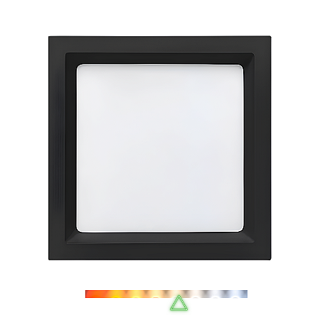 Painel LED Recuado de Sobrepor Quadrado 18W 4000K 1200lm Preto - Opus OPS 87357