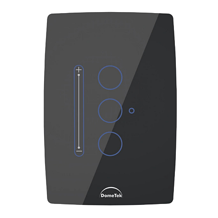 Interruptor Inteligente Dimmer 3 PADs para Lâmpadas Slide Touch Wifi 4x2 Preto - Dometek