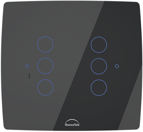 Interruptor Inteligente 6 PADs Wifi 4x4 Preto - Dometek