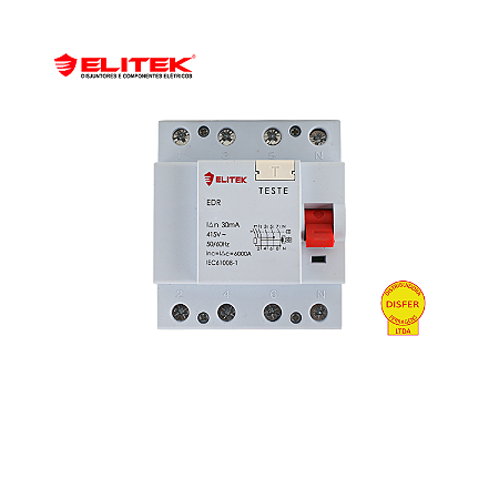 DR - Interruptor Diferencial Residual Tetrapolar 125A 30mA 6kA - Elitek