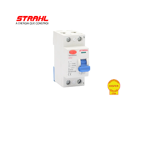 DR - Interruptor Diferencial Residual Bipolar 63A 30mA 6kA - Strahl
