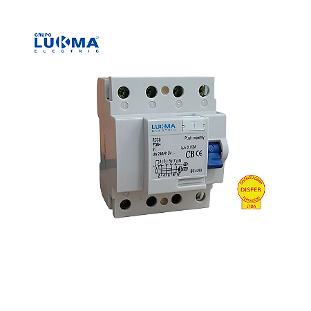 DR - Interruptor Diferencial Residual Tetrapolar 80A 30mA 6kA - Lukma