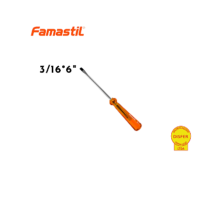 Chave de Fenda Cromo Vanádio Imantada 3/16x6" - 5x150mm - Famastil