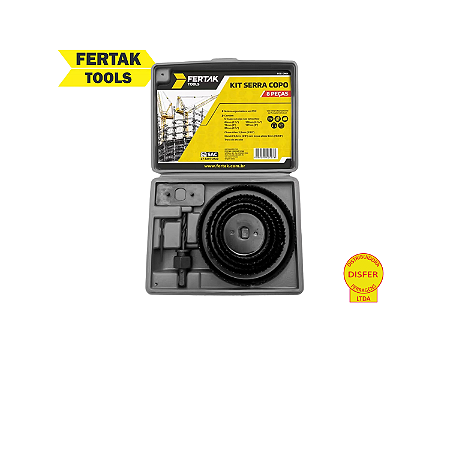 Kit Serra Copo 8 peças com Maleta - Fertak