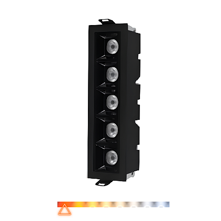 Spot de Embutir Focco Antiofuscante 5 Leds 10W 2700K 760lm Preto - Gaya