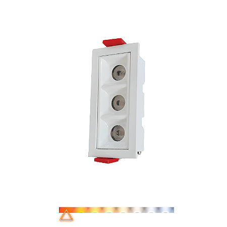 Spot de Embutir Focco Antiofuscante 3 Leds 6W 2700K 480lm - Gaya